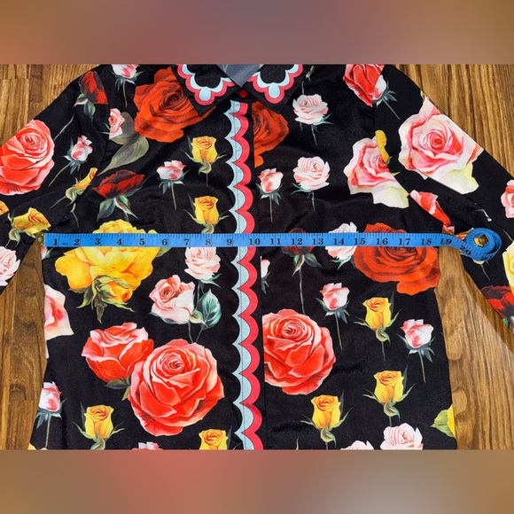 By Megyn Vibrant Floral Long Sleeve Button Down Shirt size XL - Picture 8 of 12